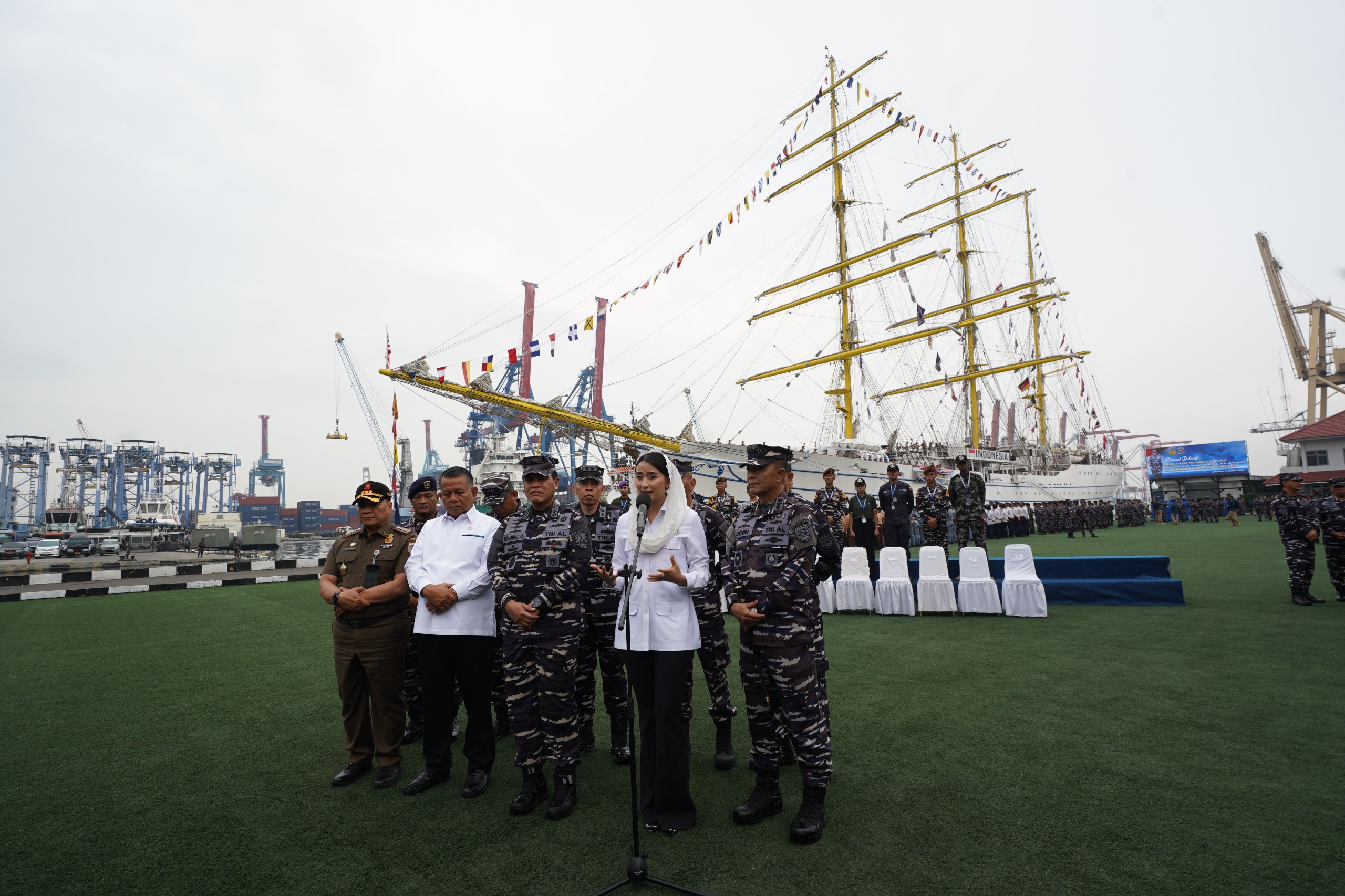 Wamendag pada Pelepasan KRI Bima Suci